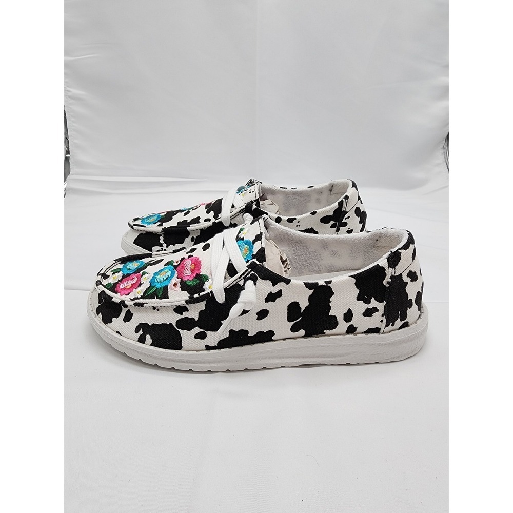 Gypsy Jazz Embroidered Cow Print Slip-On Casual Shoes Women's Sz 7 - Picture 4 of 9